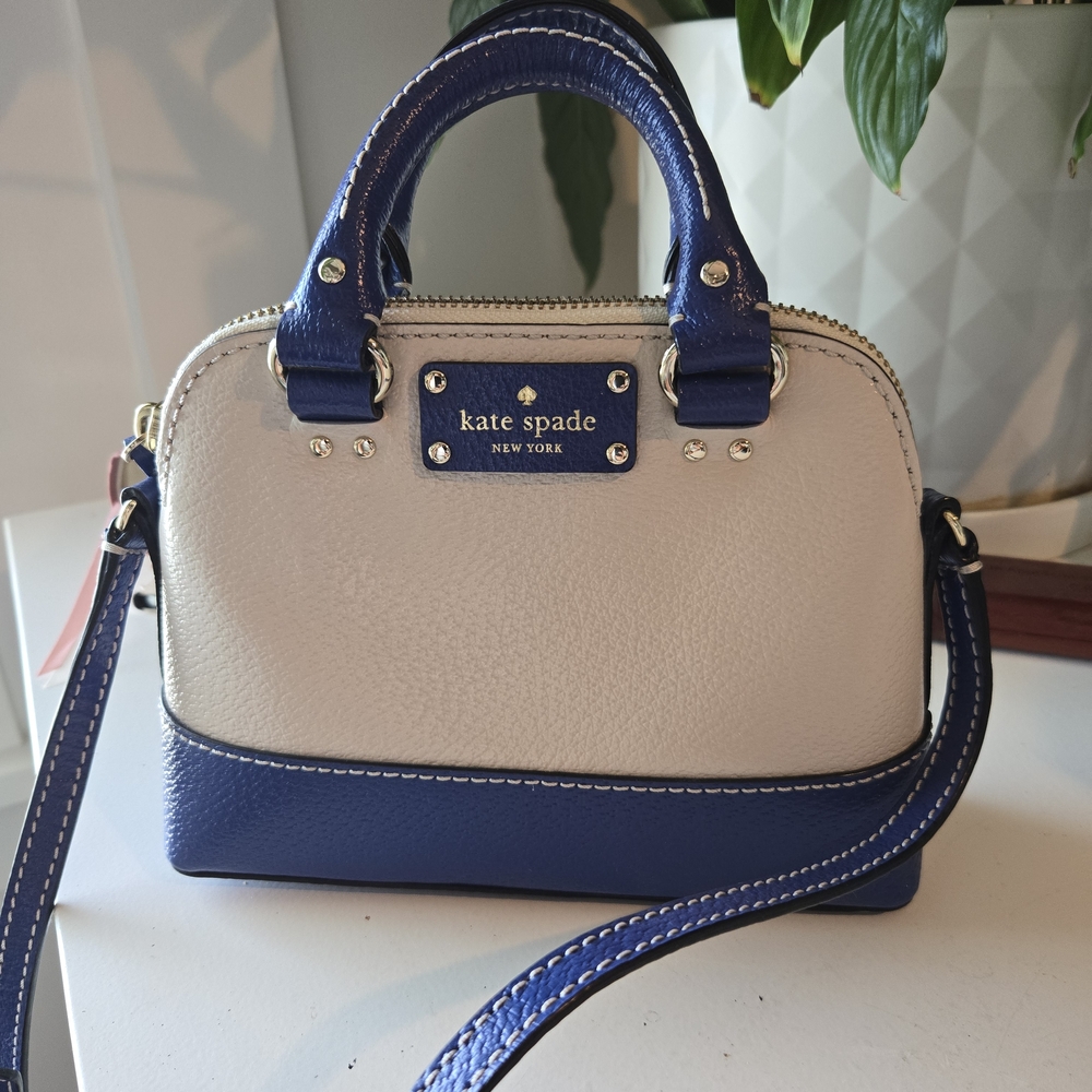 Kate Spade Blue and Cream Women's Bag
